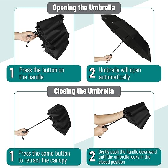 Mr. Pen- Windproof Travel Umbrella, Automatic Umbrellas for Rain, Compact