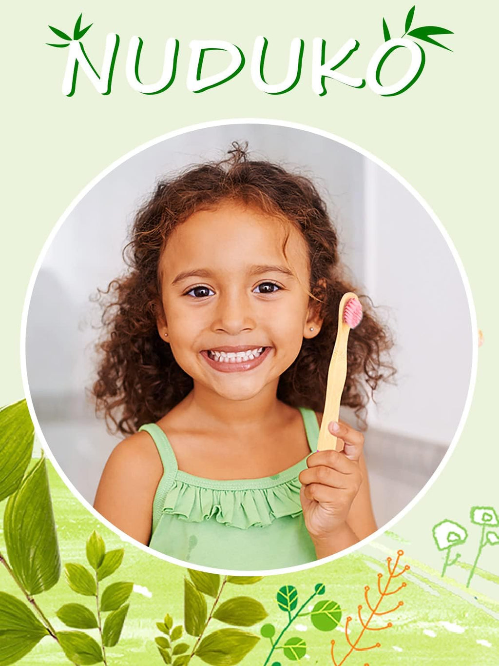 Kids Toothbrush Bamboo Toothbrushes 6 Pack - Organic Compostable Tooth Brush Wooden Baby Toddler Toothbrush, Eco-Friendly Natural Biodegradable Soft Bristle Toothbrush for Children