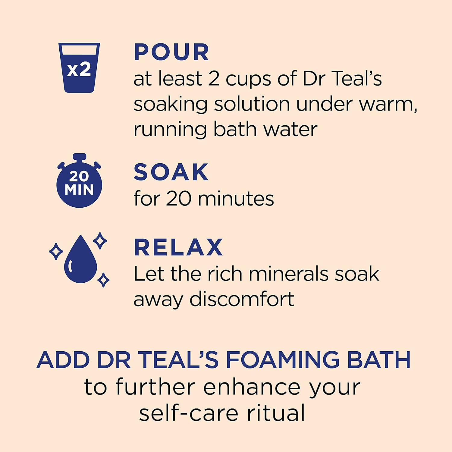 Dr Teal's Pure Epsom Magnesium Salt Soak, Glow & Radiance with Vitamin C & Citrus Essential Oils, 3 lbs