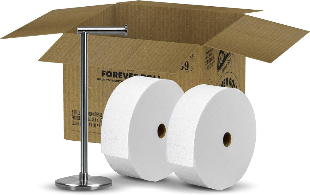 Charmin Toilet Paper Ultra Soft, Forever Roll Starter Kit, 1 Holder, 2 Rolls, 2-ply Bath Tissue