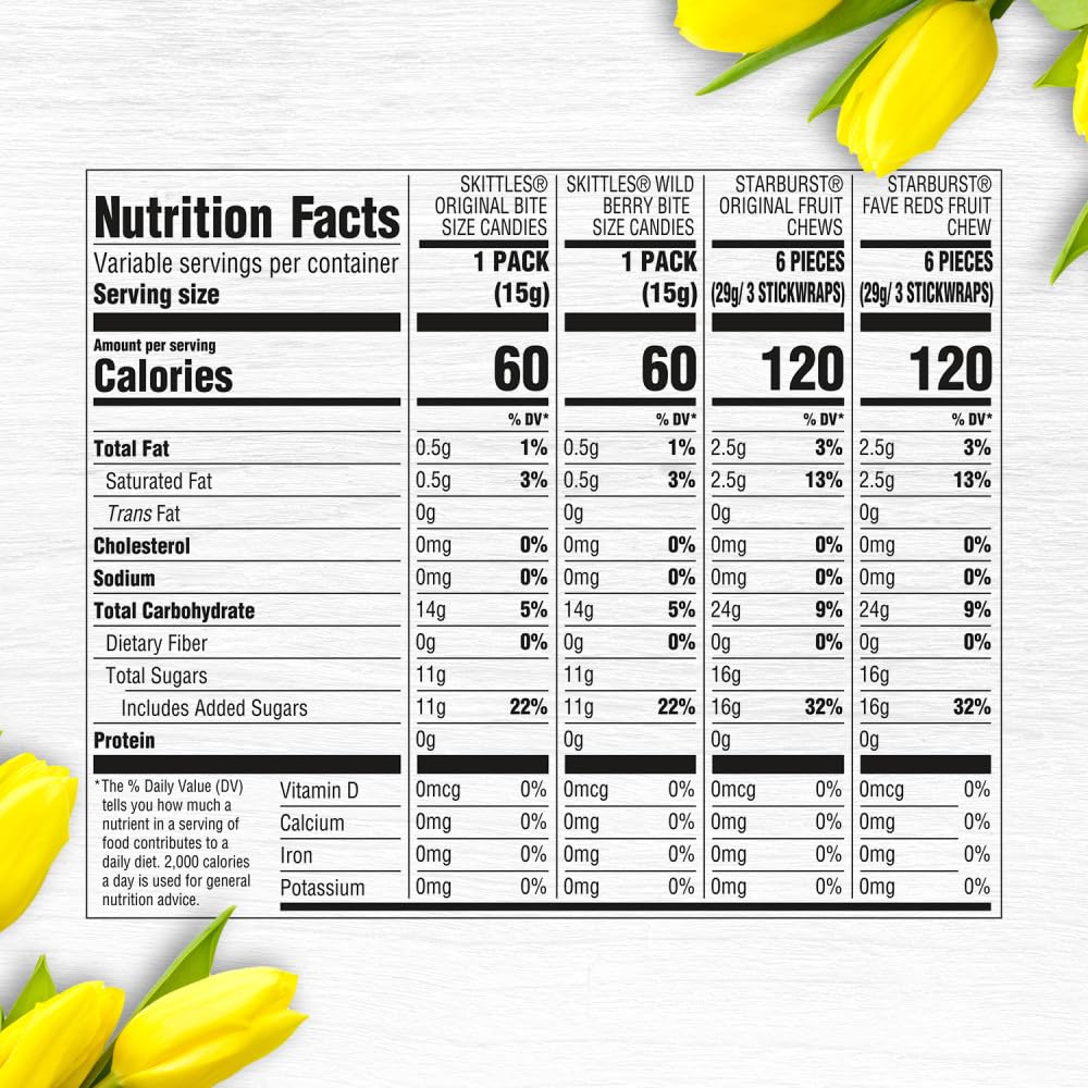 SKITTLES & STARBURST Mixed Funsize Variety Bag Stand Up Pouch, Easter Candy Bulk for Filling Eggs, Easter Basket Stuffers, 32.28 Ounce Bag