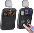 lebogner Back Seat Cover For Kids + 3 Pocket Storage Organizer, 2 Pack X-Large Waterproof Kick Mats Backseat Protector, Car Seat Back Protectors For Vehicles To Protect From Dirt, Mud & Scratches