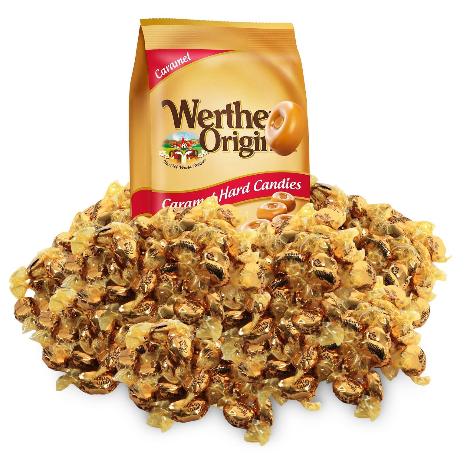 Original Caramel Hard Candy, 2.4LB Bulk Pack of Carmels Candy, Ideal for Sharing, Snacking, Parties and Gifting, Perfect for Stocking Up on Your Favorite Timeless Sweet Treat