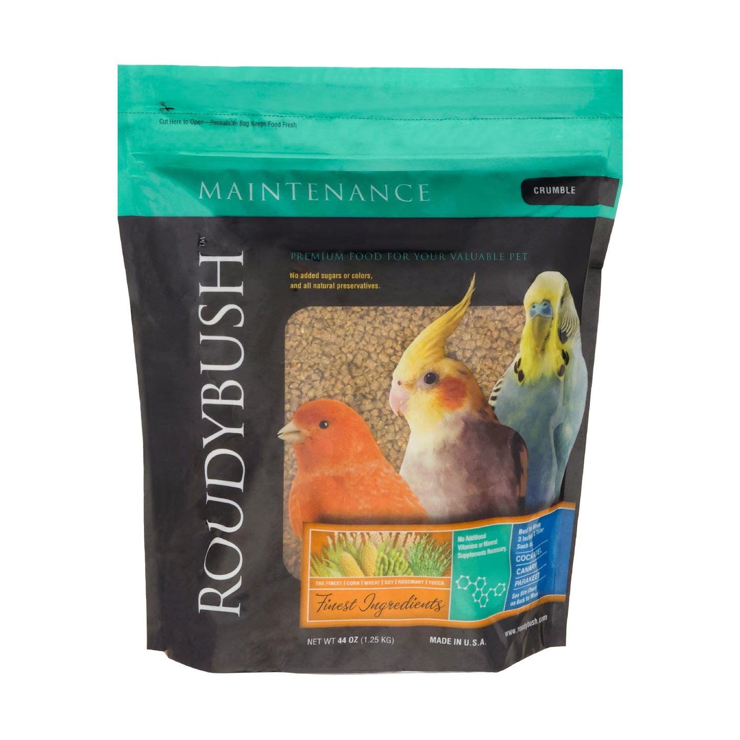 RoudyBush Daily Maintenance Bird Food, Crumbles, 44-Ounce, 2.75 lb (244CRDM)