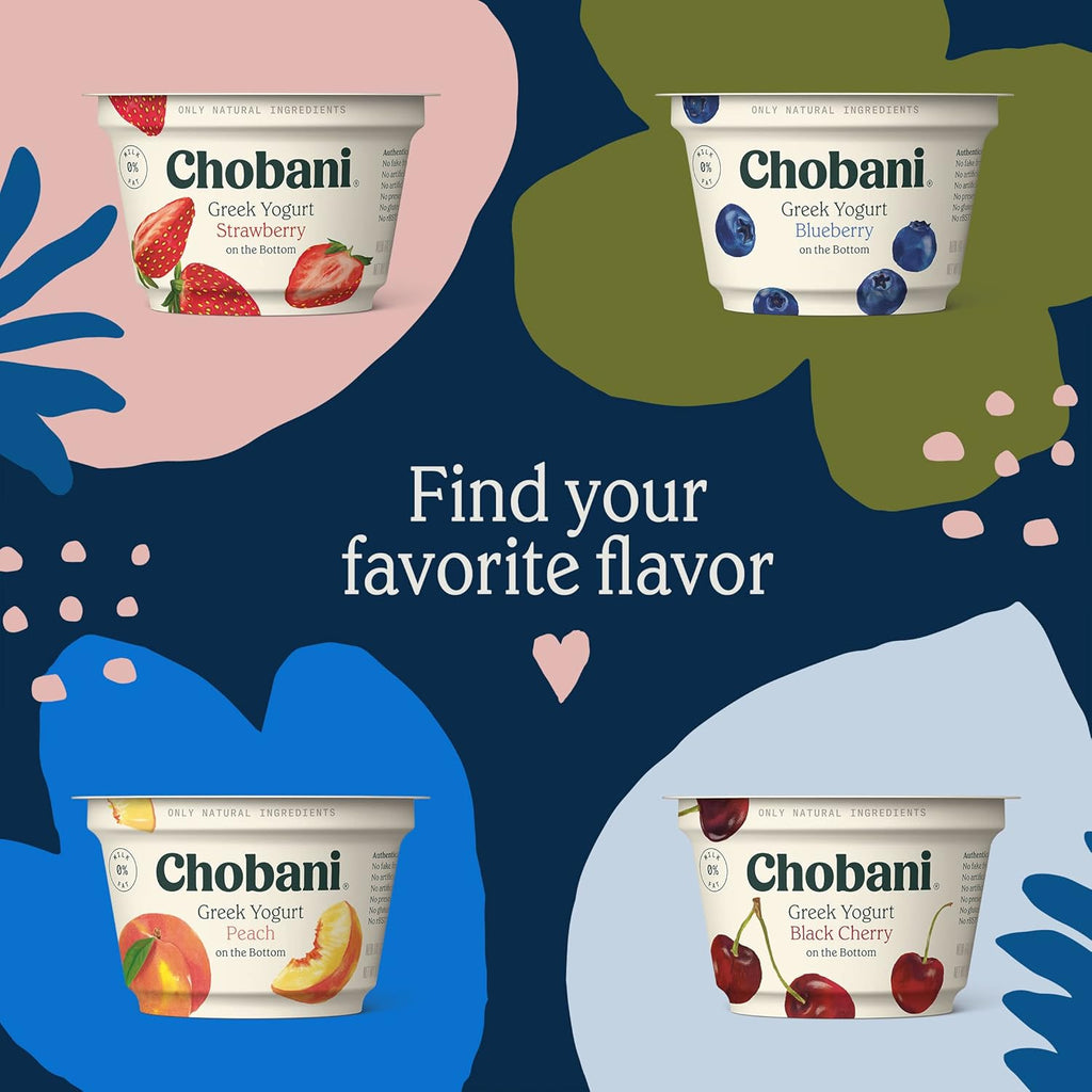 Chobani® Low-Fat Vanilla Greek Yogurt, Mixed Berry on the Bottom 5.3oz 4-pack