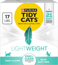Purina Tidy Cats LightWeight Free and Clean Unscented, Multi-Cat, Clumping, 99.9 Percent Dust Free Cat Litter - 17 lb. Box