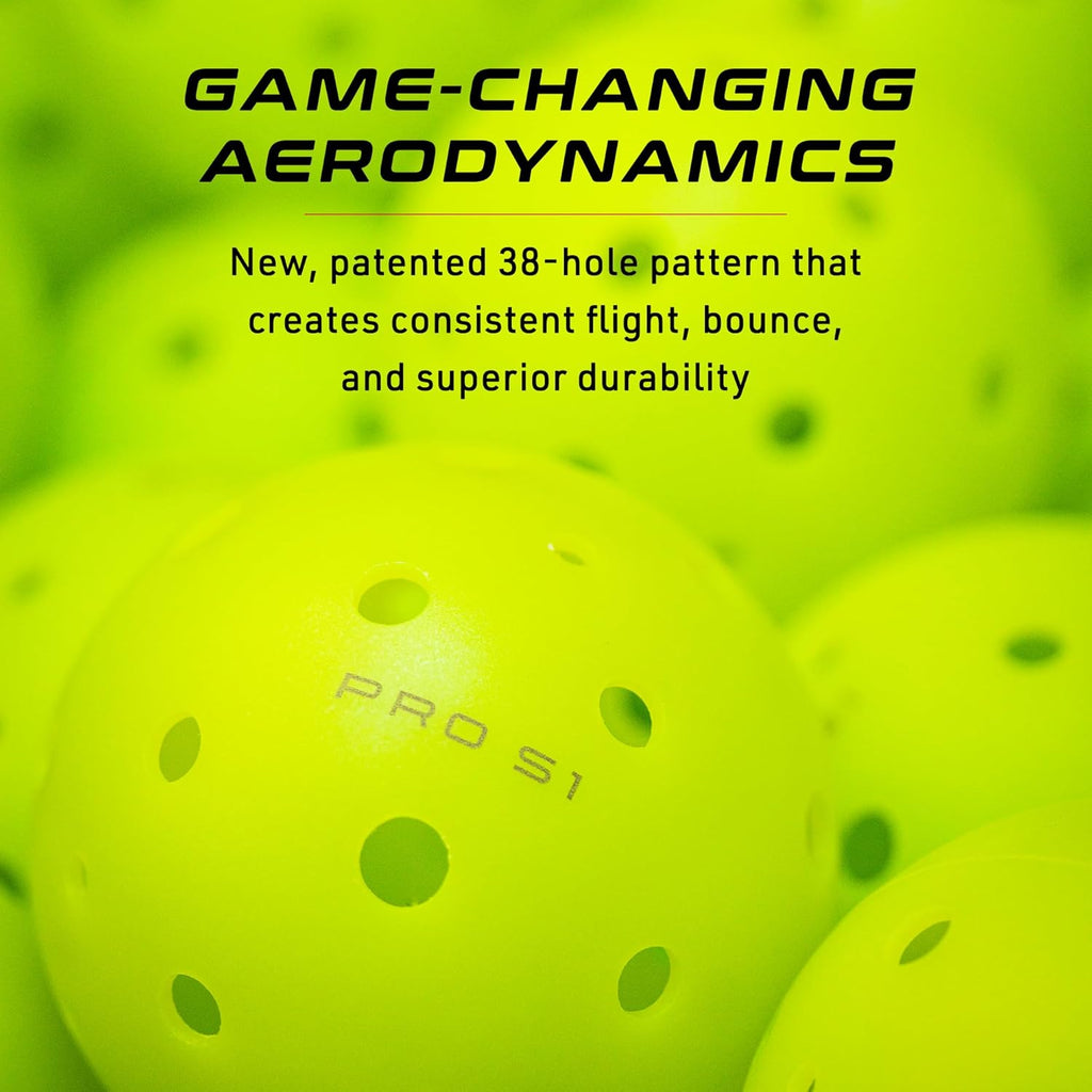 Selkirk Sport Pro S1 Ball | Crack-Resistant | 38 Hole Outdoor Pickleball Balls | USAPA Approved Pickle Ball for Tournament Play | Advanced Aerodynamics |