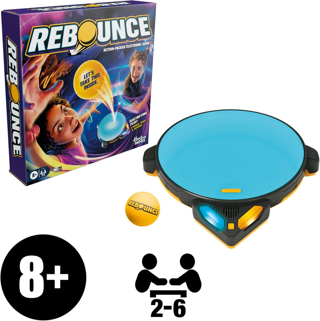 Hasbro Games Rebounce Game | Indoor and Outdoor Electronic Action Game for Kids, Teens, and Adults | Ages 8+ | 2 to 6 Players | 10 Mins. | Family Travel Games