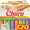 INABA Churu Cat Treats, Lickable, Squeezable Creamy Purée with Vitamin E, 0.5 Ounces per Tube, 120 Tubes Total, Chicken Variety