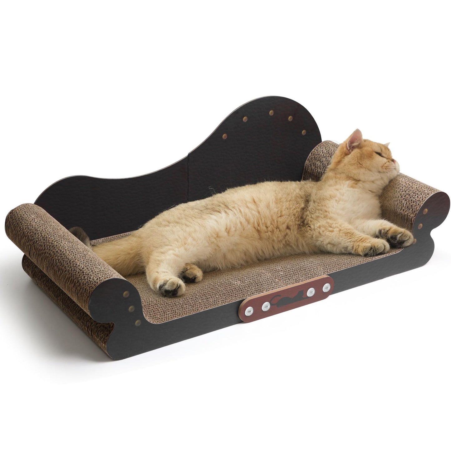 ComSaf Large Cat Scratcher Bed - 26" Cat Scratching Board Cat Couch Scratcher Cardboard, Durable Scratch Lounge Bed, Long Lasting Scartching Pads for Indoor Cats, Furniture Protector