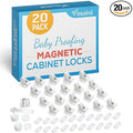 Vmaisi 20 Pack Magnetic Cabinet Locks Baby Proofing and 2 Keys | Children Proof Cupboard Drawers Latches - Child Safety Adhesive Lock Easy Installation