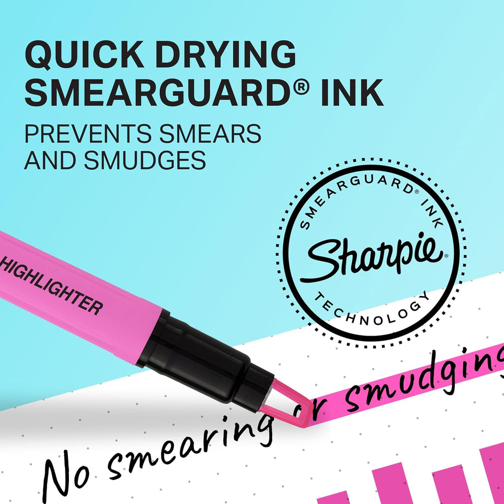 Sharpie Clear View Highlighter Sticks, Chisel Tip, Assorted Fluorescent, 8 Count - School, Home, and Office Use, Teacher Supplies