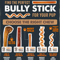 Mighty Paw Long Lasting 12" Bully Sticks for Dogs - All Natural Grass Fed Beef Chews. Lower Odor Dog Bully Sticks for Large Dogs, Medium and Small Breeds. Single Ingredient Treats