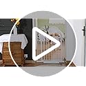 Baby Gate No Drilling, 29"-40" Dog Gate Indoor for Stairs & Doorways | Auto Close, Pressure Mounted Adjustable Pet Gate Indoor, Easy Walk Through Child Gate for Baby & Pet Stroller Friendly, White