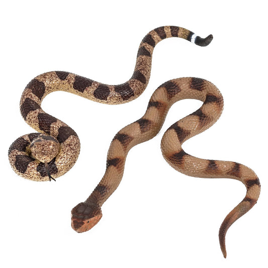 2Pcs Realistic Fake Snakes Toy Lifelike Rubber Rattlesnake Snake -to Keep Birds Away- Garden Plastic Scare Birds for Prank Stuff or Halloween Decorations Props