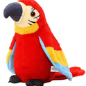 Talking Macaw Parrot Repeat What You Say Stuffed Animal Plush Toy Electronic Record Animated Bird Shake Wings Speaking Parrot Pet Plush Interactive Toys for Kids Boys Girls Christmas Birthday Gift
