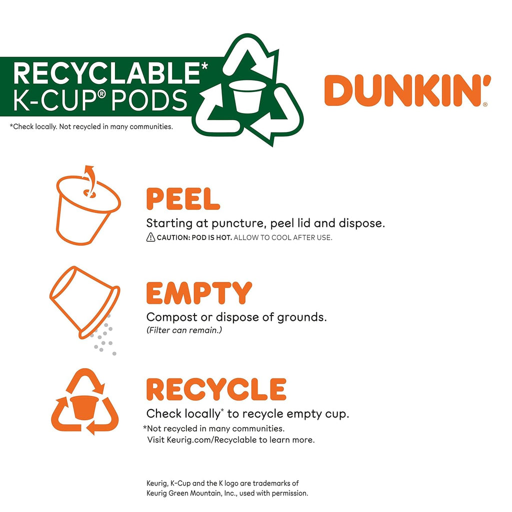 Dunkin’ Original Blend Coffee, Medium Roast, K-Cup Pods, Keurig K-Cup Pods, 10 Count Boxes (Pack of 6)