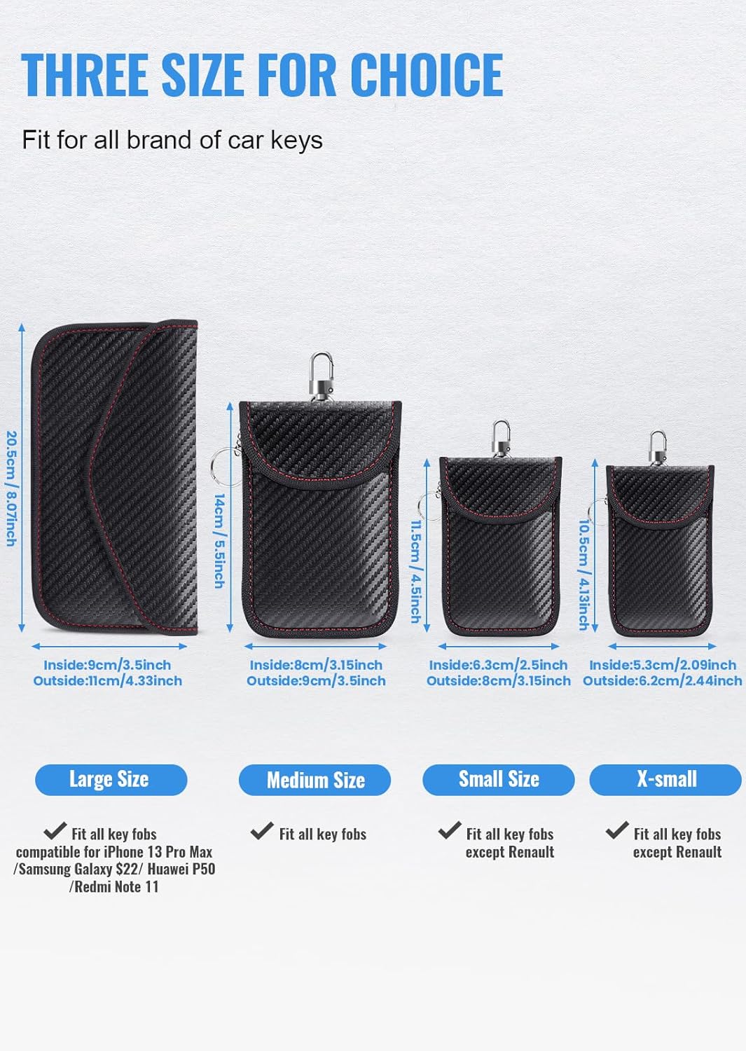 lanpard Faraday Pouch for Car Keys, Faraday Bag, Car RFID Signal Blocking Holder, Key Fob Protector, Key fob cage Block Signal Anti-Theft Fob Case (2 Pack)