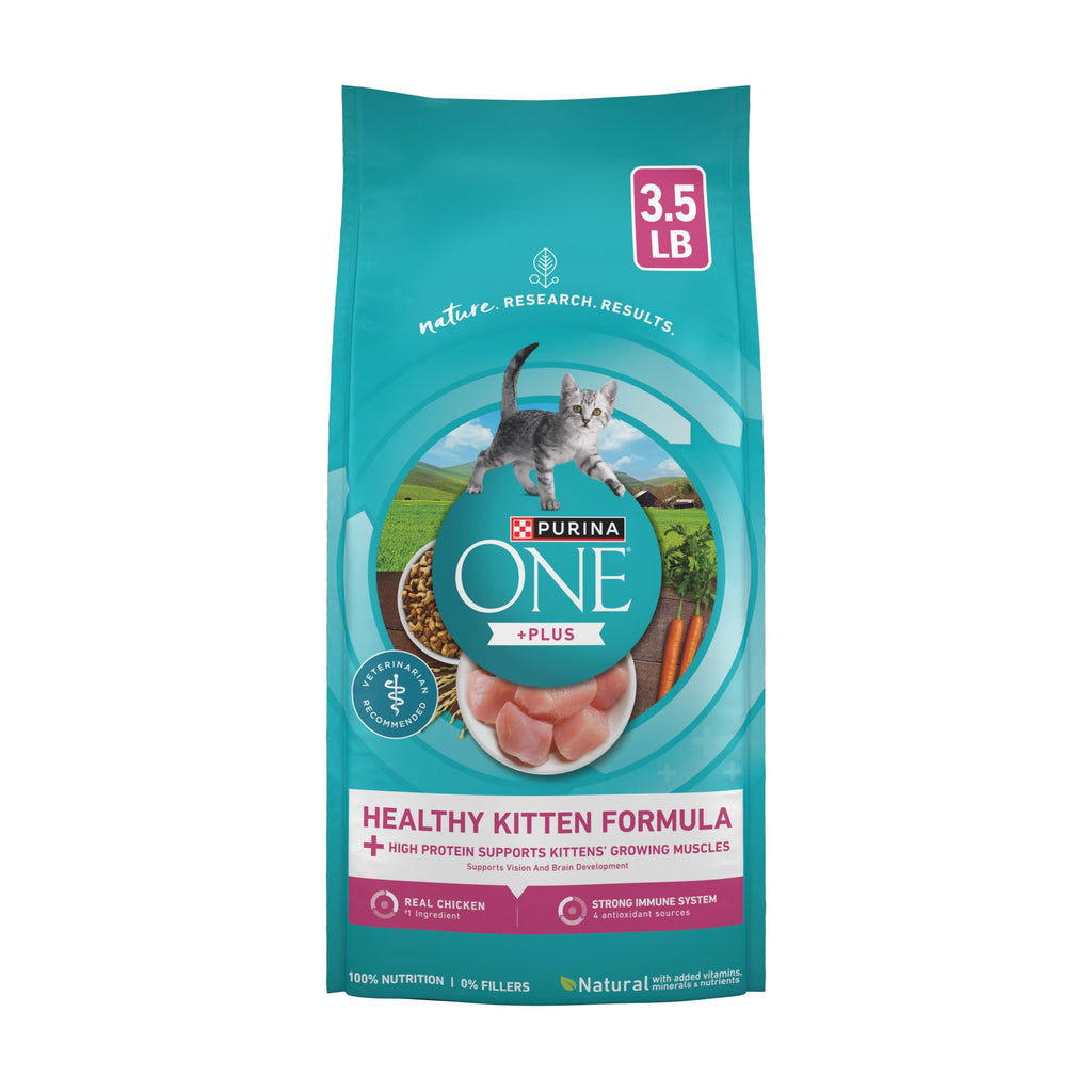 Purina ONE High Protein, Natural Dry Kitten Food, +Plus Healthy Kitten Formula - 3.5 lb. Bag