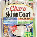 INABA Churu for Skin & Coat, Lickable, Squeezable Cat Treat with Omega Oils, Taurine and Vitamin E, 0.5 Ounces Each Tube, 50 Tubes, Skin & Coat Variety