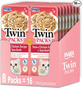 INABA Twin Packs for Cats, Side Dish/Topper Pouch, 1.4 Ounces per Serving, 16 Servings, Tuna & Chicken Recipe in Tuna Broth