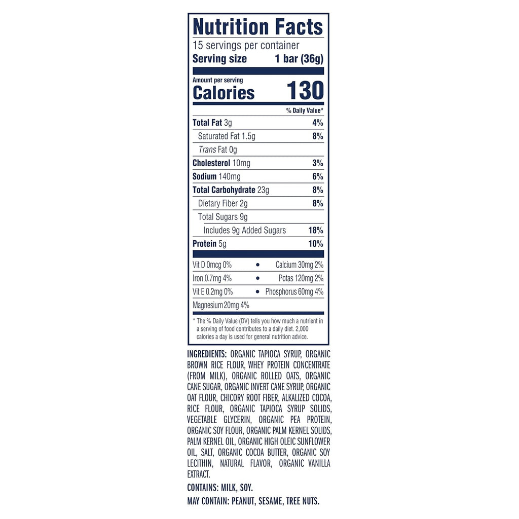 Zbar Protein - Cookies 'N Creme - Crispy Snack Bars - Made with Organic Oats - Non-GMO - 5g Protein - Gluten Free Protein Bars (15 Pack)
