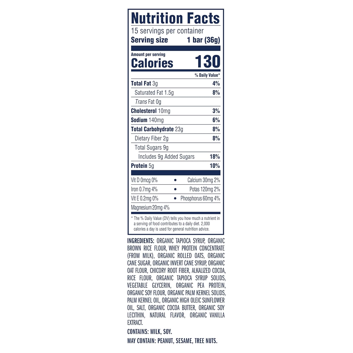 Zbar Protein - Cookies 'N Creme - Crispy Snack Bars - Made with Organic Oats - Non-GMO - 5g Protein - Gluten Free Protein Bars (15 Pack)