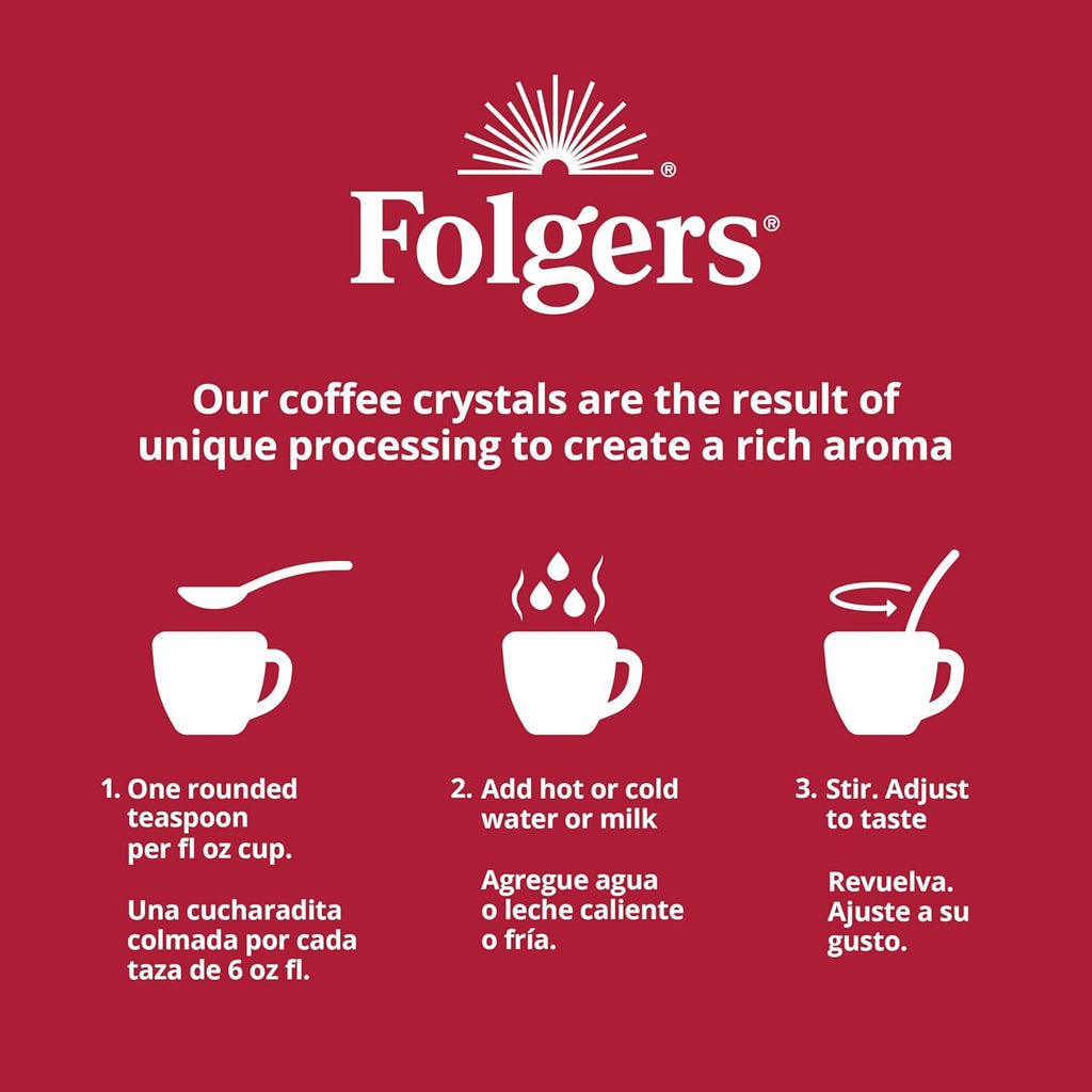 Folgers Classic Roast Instant Coffee, 8 Oz. Jar