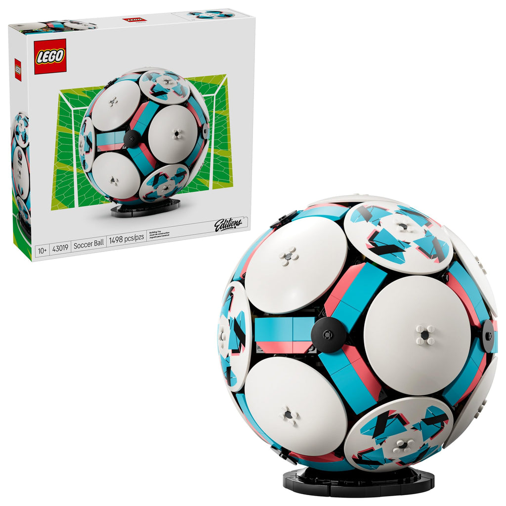 LEGO Editions Soccer Ball - Building Toy for Kids - Collectible Sports Decor for Boys & Girls, Ages 10+ - Includes Micro Stadium - Gift for Father's Day - 43019