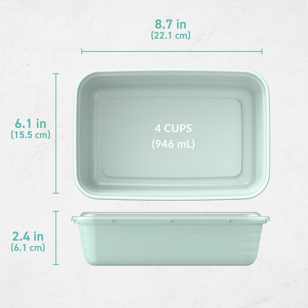 Bentgo Prep - 20-Piece 1-Compartment Reusable Meal Prep Containers with Lids, PFAS & BPA Free Materials, Durable, Microwave, Freezer, & Dishwasher Safe To Go Food Storage (Mint)