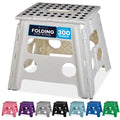 Handy Laundry Folding Step Stool 13 Inch, White, Non-Slip Holds 300 lbs | 13 Inch, White, Foldable Collapsible Step Stool, Non-Slip, Holds 300 lbs, Kitchen Bathroom Bedroom, Adults