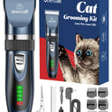 oneisall Quiet Cat Clippers for Matted & Long Hair, 2-Speed Cordless Pet Shaver Grooming Kit for Cats, Small Dogs & Animals (Blue)