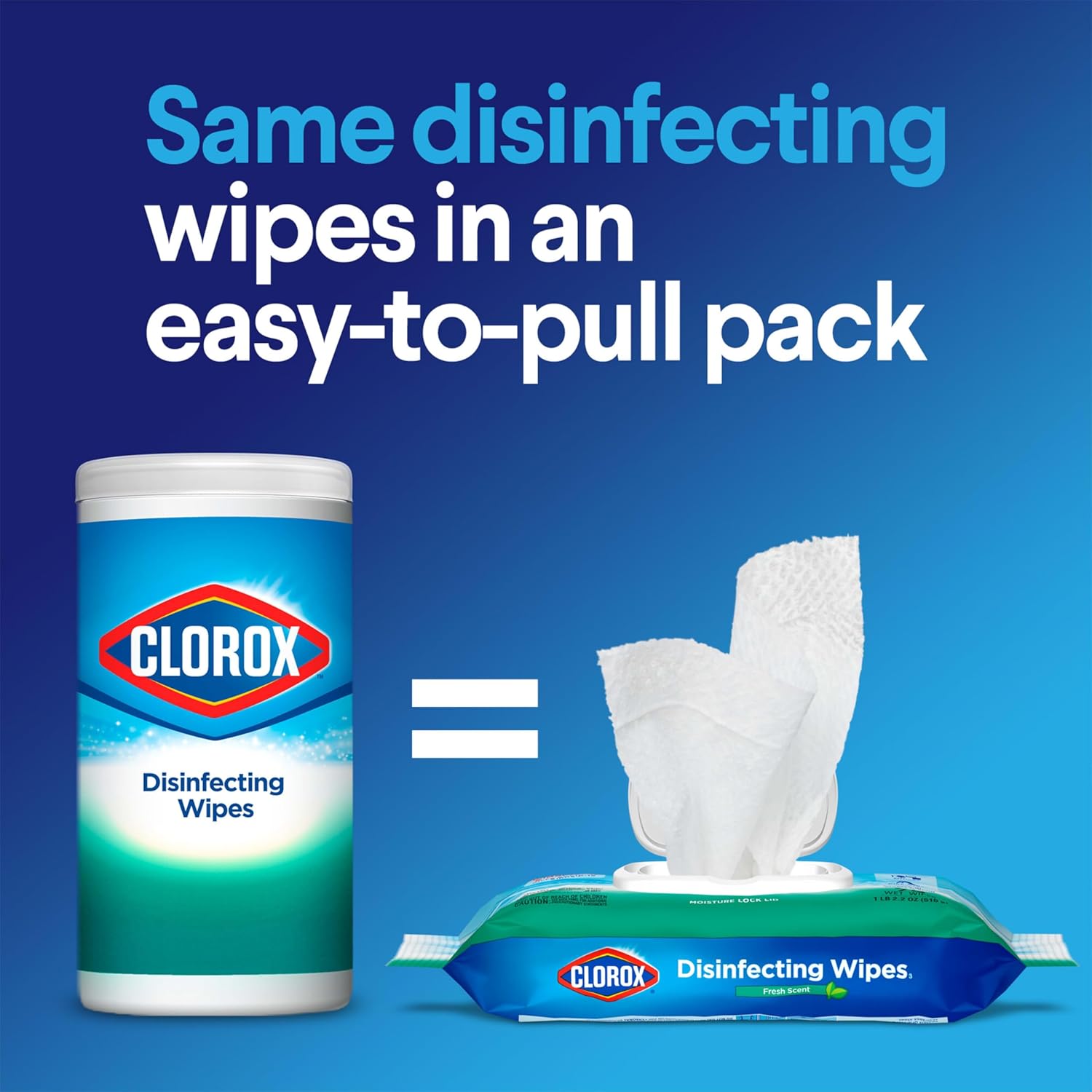 Clorox Disinfecting Wipes Flex Pack, Bleach Free, Fresh Scent, 75 Count, Pack of 3 (Pack May Vary)