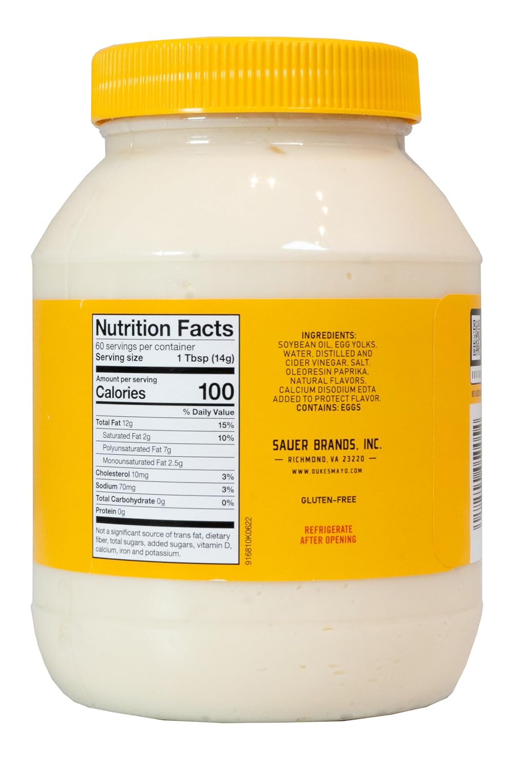 Duke’s Real Mayonnaise Jar – Original Smooth & Creamy Taste, 30 Ounce (Pack of 1)
