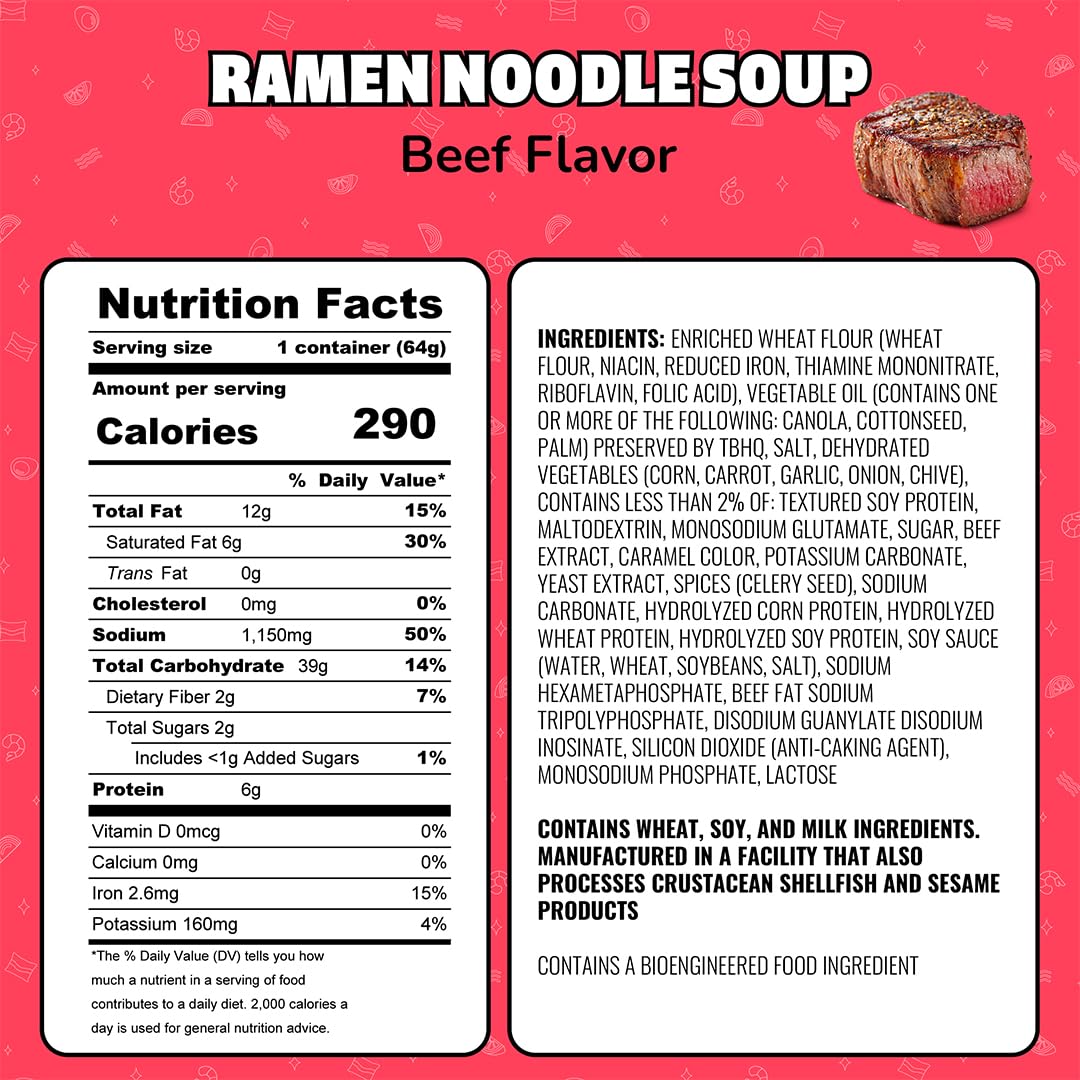 Maruchan Instant Lunch Beef, 2.25 Oz, Pack of 12