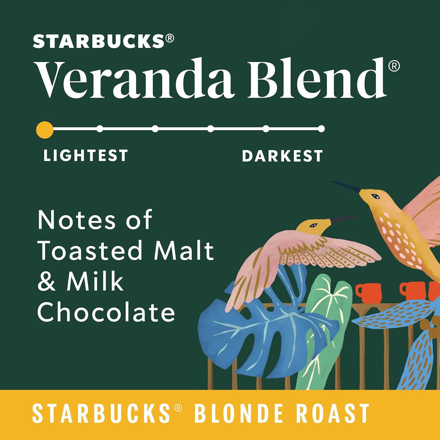 Starbucks K-Cup Coffee Pods, Starbucks Blonde Roast Hot or Iced Coffee, Veranda Blend, 40 Keurig Pods