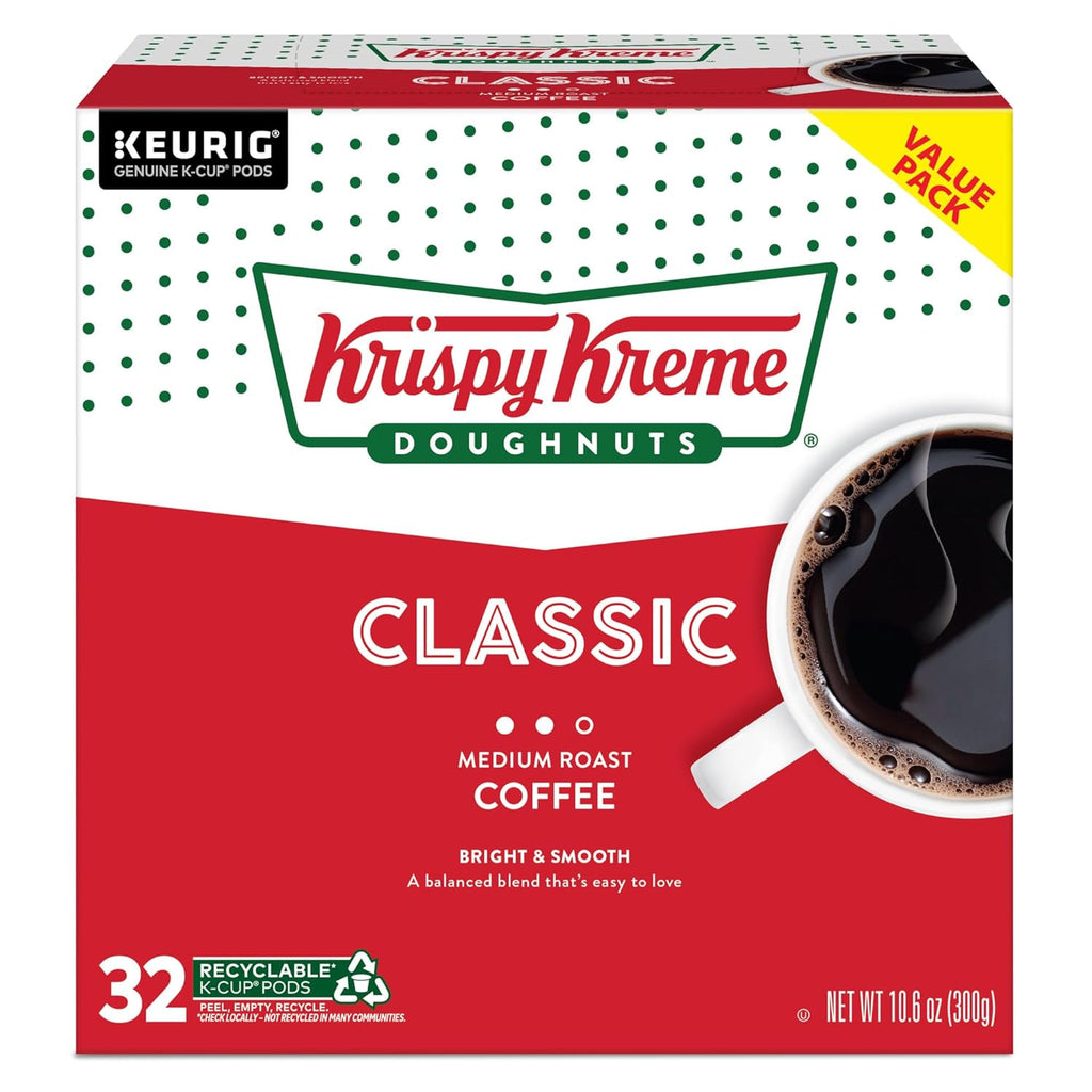 Krispy Kreme Classic, Single-Serve Keurig K-Cup Pods, Medium Roast Coffee, 32 Count
