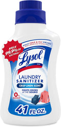 Lysol Disinfectant Laundry Sanitizer & Scent Booster, Laundry Detergent Additive, Color Safe Bleach Alternative, Laundry Odor Eliminator, Kills Bacteria & Viruses, Crisp Linen Scent, 41 Fl Oz Liquid