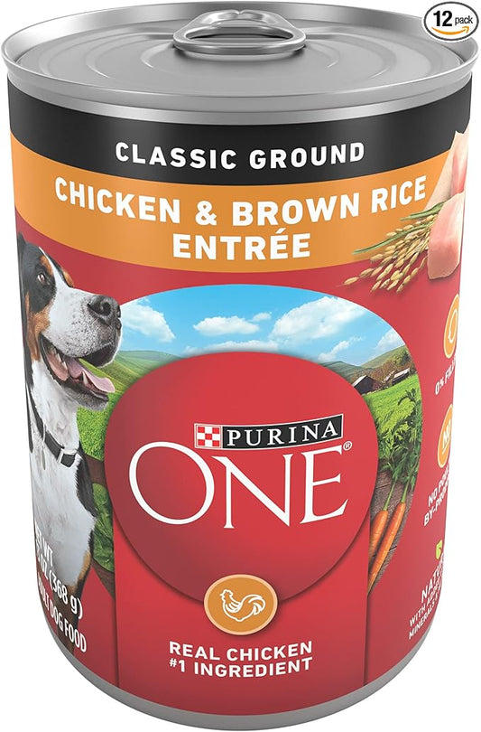 Purina ONE Classic Ground Chicken and Brown Rice Entree Adult Wet Dog Food - (Pack of 12) 13 oz. Cans