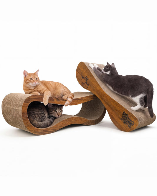 Cat Scratcher 2 in 1 Scratchers for Indoor Cats Scratching Board Cardboard, Horizontal Corrugated Scratch Pad for Cats as Beds & Furniture Reversible Sofa Scratch