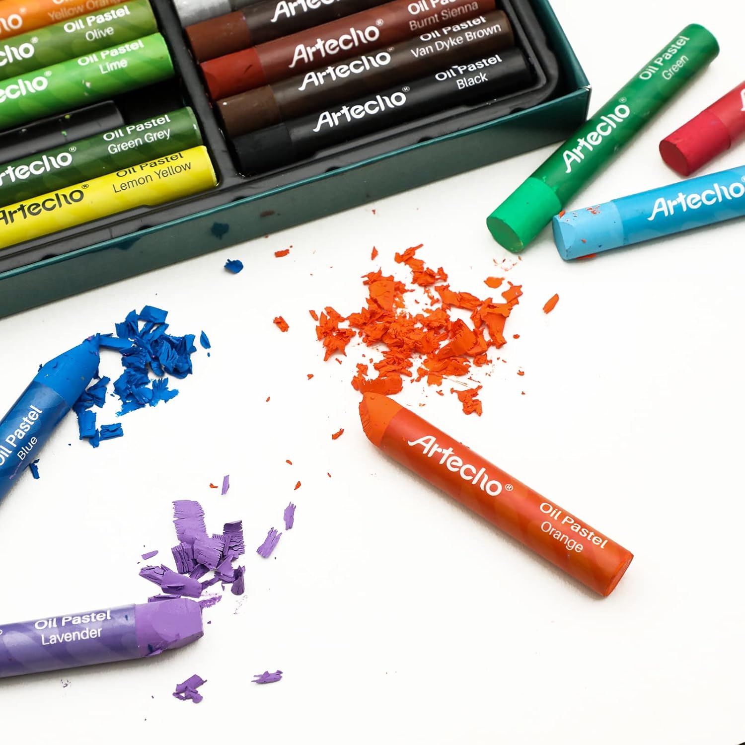Artecho Oil Pastels Set of 48 Colors, Soft Oil Pastels for Art Painting, Drawing, Blending, Art Supplies for Artists, Beginners, Students, Teachers (10 x 70 mm)