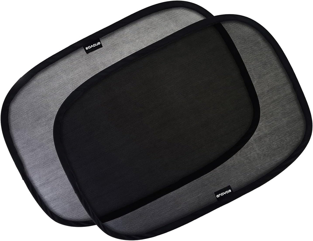 Enovoe Car Window Shades for Baby (4 Pack) - 21"x14" - Sun Shade Blocker, Cling - Glare Shield and UV Rays Protection for Your Child - Side Windows Screens for SUV- Mesh Window Shades for Car Baby