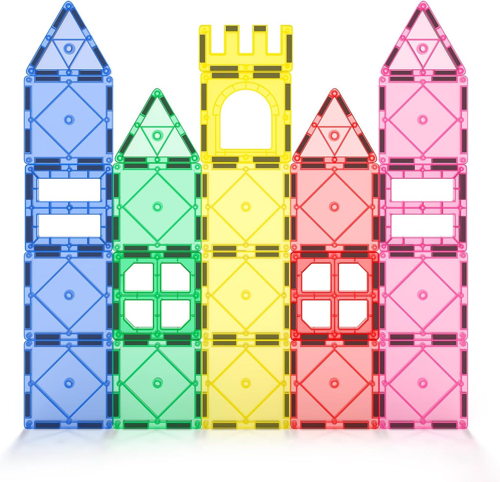Soyee Magnetic Tiles Toddler Toys Magnetic Building Blocks for Kids Ages 3-12 STEM Educational Toys for Girls & Boys Sensory Play for Preschool Learning Birthday Toddler Xmas Gifts