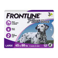 FRONTLINE Plus Flea & Tick Spot Treatment for Large Breed Dogs 45-88 lbs. (Purple) Count of 3 | Trusted by pet owners for over 20 years,² kills fleas, ticks & chewing lice, waterproof 24 hr