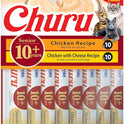 INABA Churu for Senior 10+, Creamy Lickable Cat Treats with Taurine, Vitamin E & C, 0.5 Ounces Each, 20 Tubes, Chicken Variety