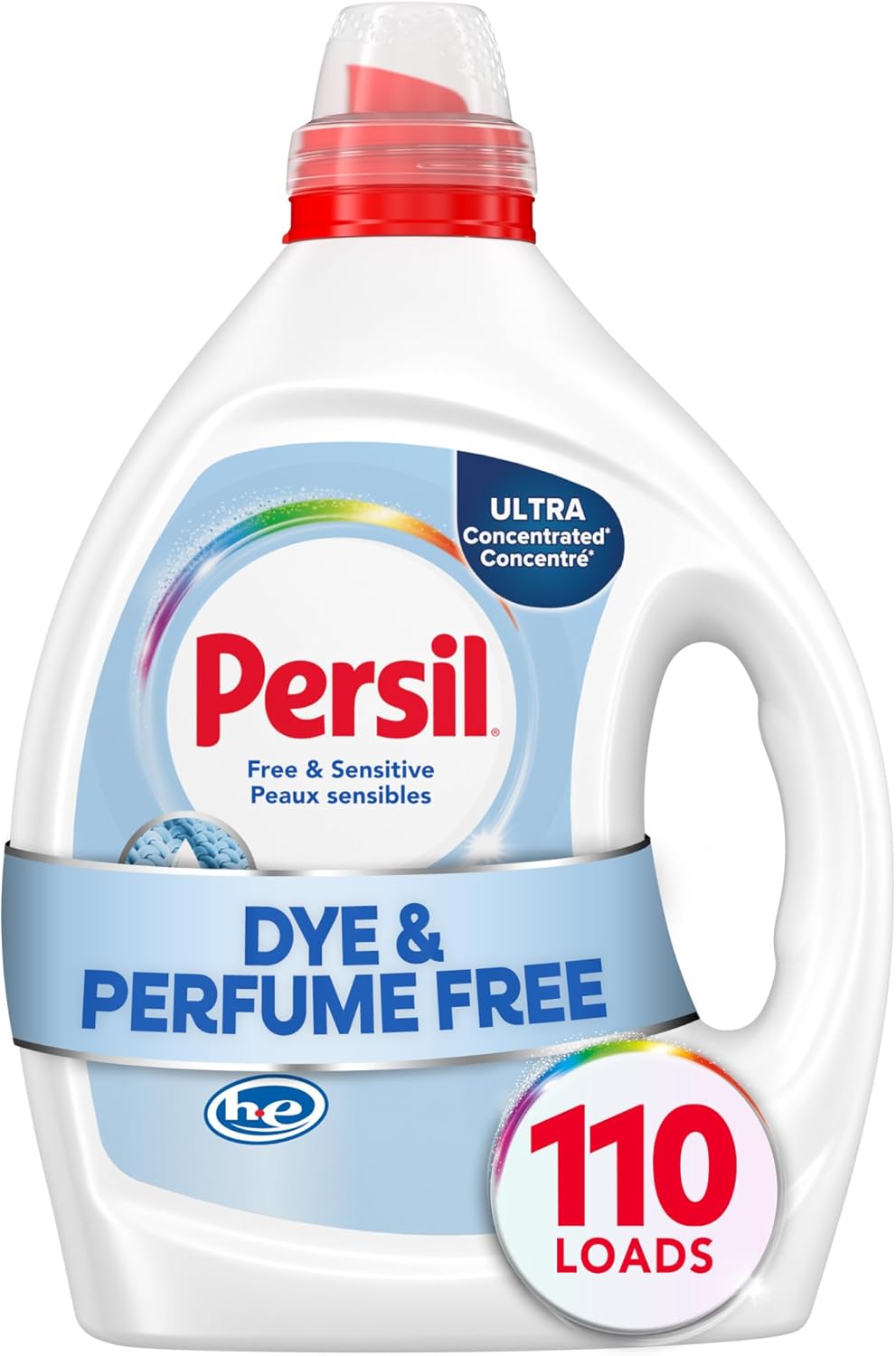 Persil Free & Sensitive Liquid Laundry Detergent, Unscented and Hypoallergenic for Sensitive Skin, 2X Concentrated, 82.5 fl oz, 110 Loads