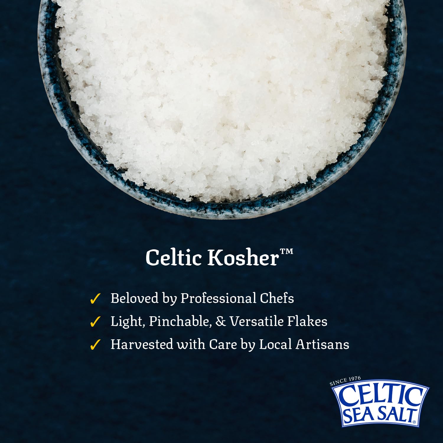 Celtic Sea Salt Kosher, 1 lb Resealable Bag, Unrefined Mineral-rich, Chef-Trusted Exquisite Taste, Hand-Harvested, Family Founded Since 1976
