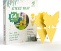 64 Pcs Sticky Trapz for gnat, Yellow Stick Traps for Plants, Fungus gnat Traps Double Side with Shovel, Indoor Safe for Gnat, Fruit Fly, White Fly, Aphid, Leaf Miner