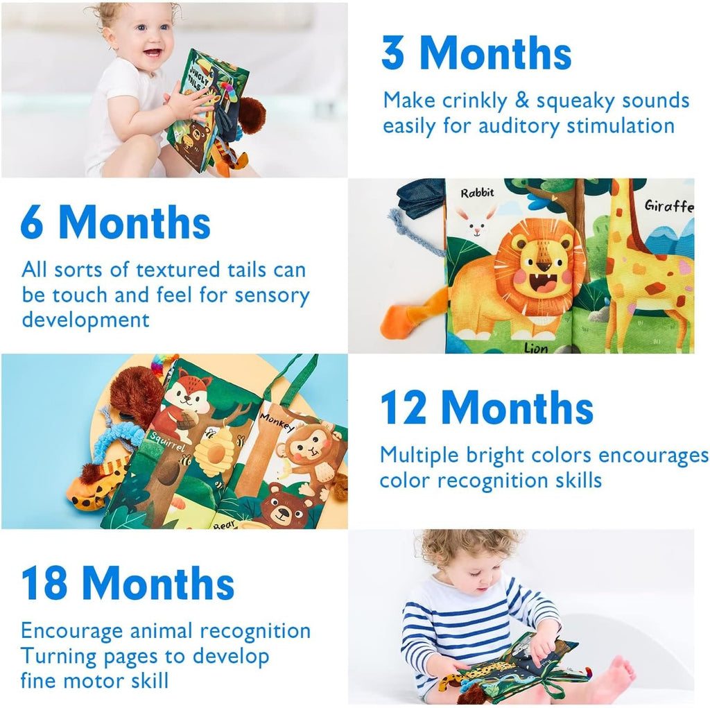 hahaland Baby Books 0-6 Months,Infant Tummy Time Toy Sensory Toys 6 to 12 Months Touch Feel Book Travel Toy Gifts for Boy Girl 0-3 Month Baby Shower Birthday Gifts Stocking Stuffers (Single)