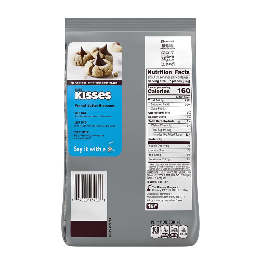 HERSHEY'S KISSES Milk Chocolate Candy Party Pack, 35.8 oz
